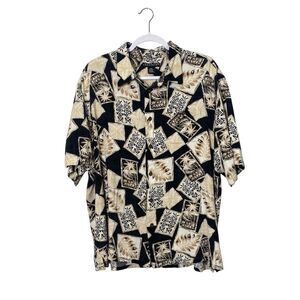 Consensus Sportswear Aztec Tribal Print Button Front Rayon Shirt Men's Size XXL
